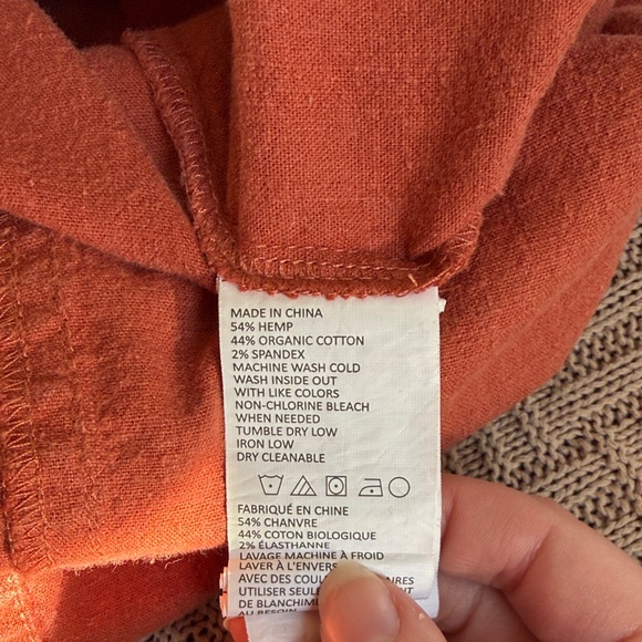 Prana Hemp/Organic Cotton Terracotta Button-Down Midi Dress - Picture 11 of 13